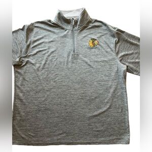 NHL Blackhawks Gray Quarter-Zip Pullover